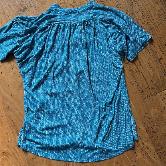 Maeve Anthropology t-shirt, size small teal pattern - Picture 5 of 5